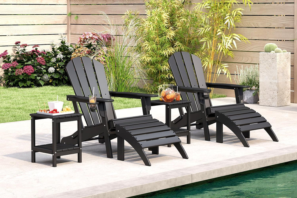 BRIOPAWS Folding-Adirondack-Chairs Set of 2 | HDPE Plastic | Fire Pit Chair |...