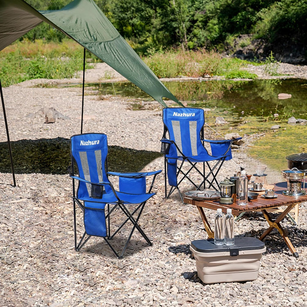 Nazhura 4 Pack Outdoor Camping Chairs Folding/Foldable/Portable with Cooler P...