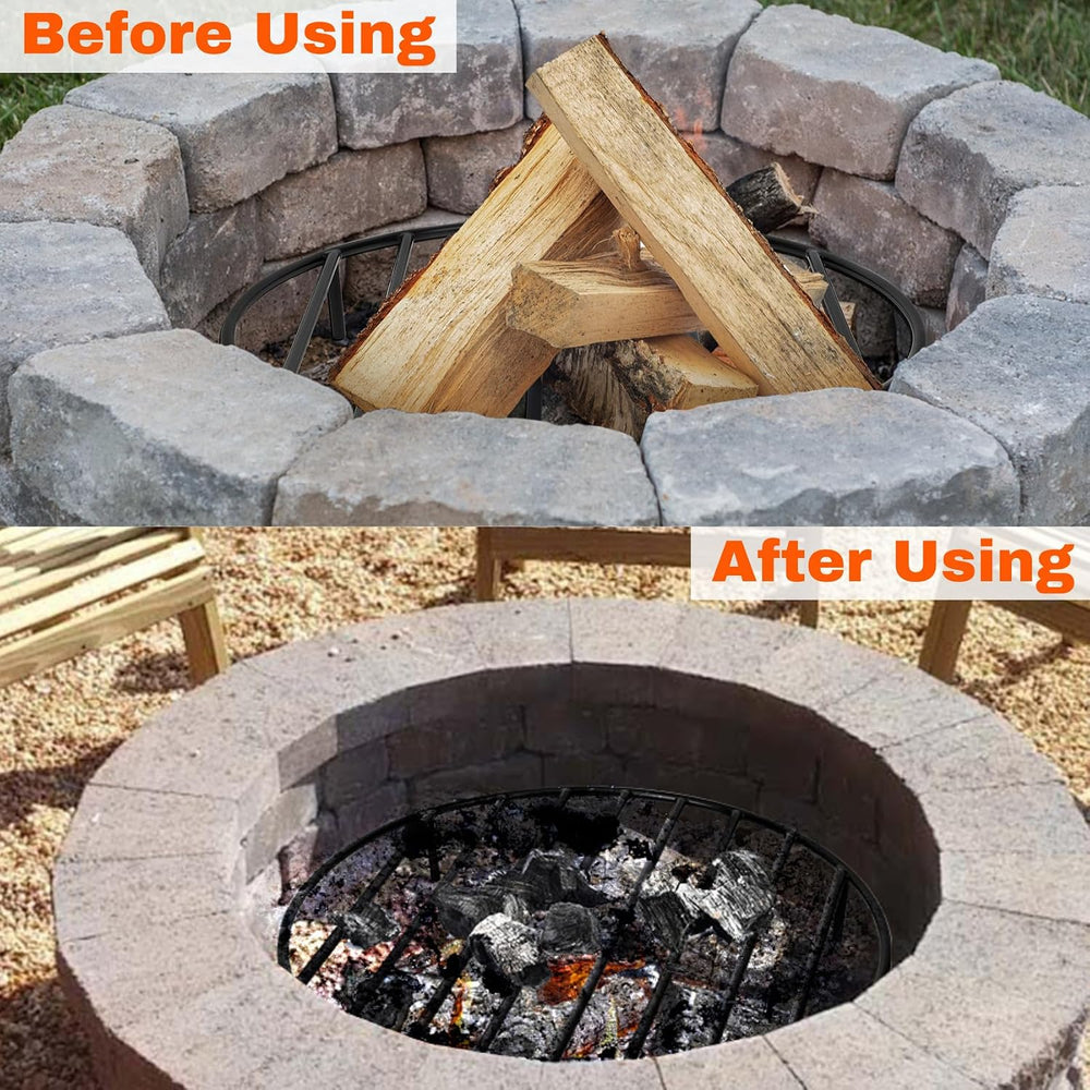 onlyfire Heavy Duty Fire Pit Grate with High Temp Coating & Removable Legs