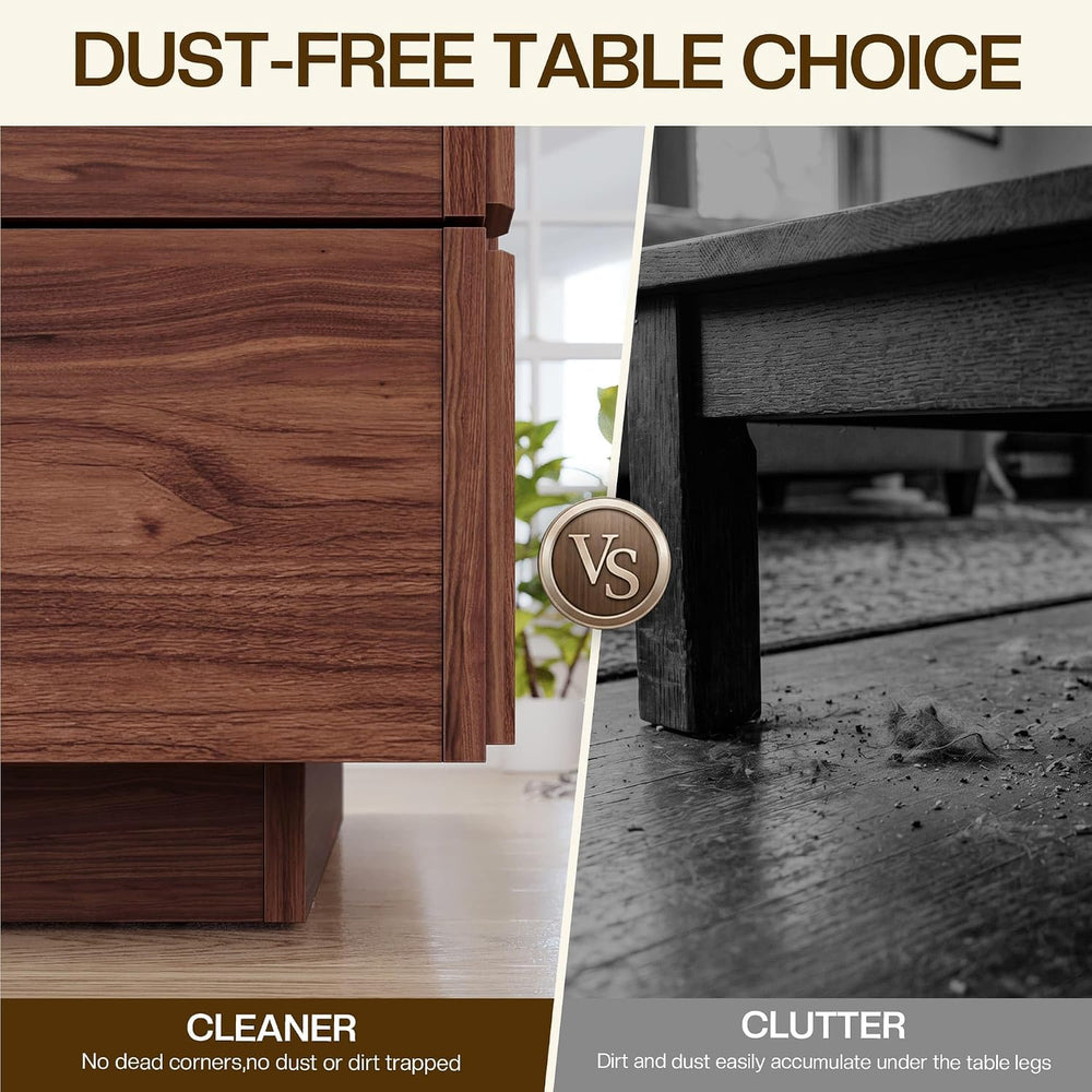 32-Inch Square Coffee Table with Storage, Sliding Top, Walnut