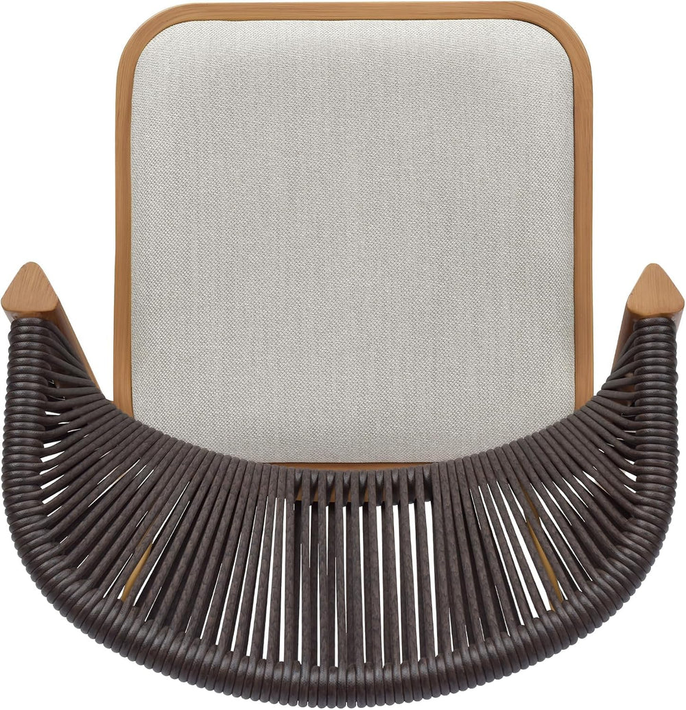 PURPLE LEAF Outdoor Dining Set for 6 with HPL Table and Chairs Modern Teak