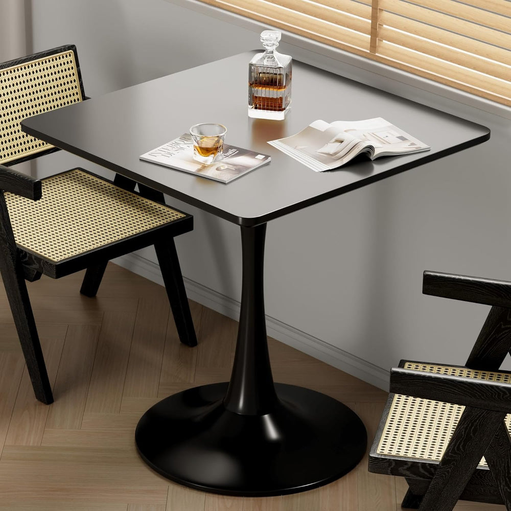 24 inch Black Small Dining Table for 2 or 4 person,24x24 Square Tulip Table