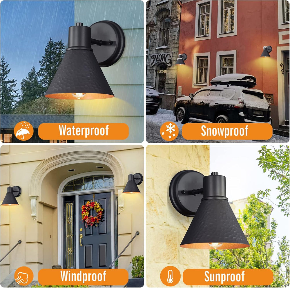 2 Pack Outdoor Wall Sconces,Wall Lights Fixture Exterior Farmhouse Lamps