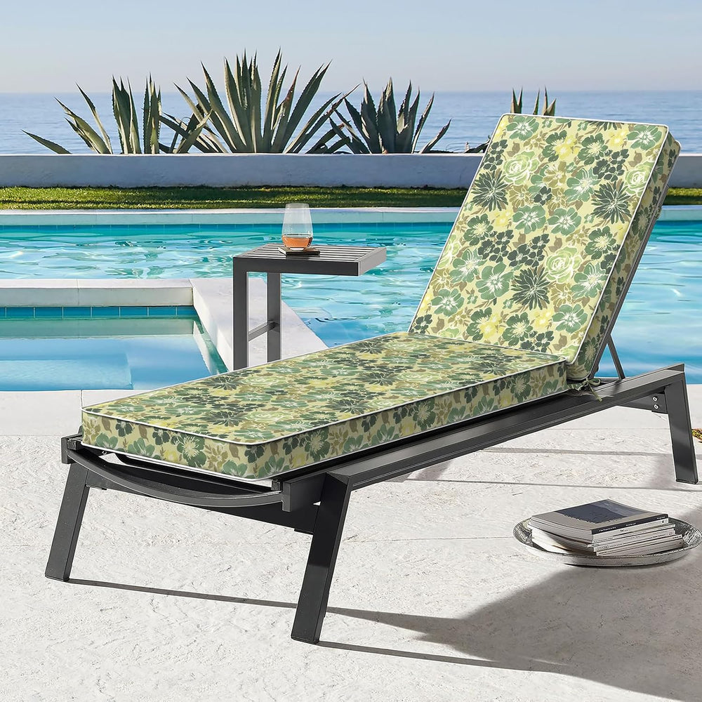 Outdoor Chaise Lounge Cushion 72 x 21 x 3 Inch, Fade Resistant & Waterpro...