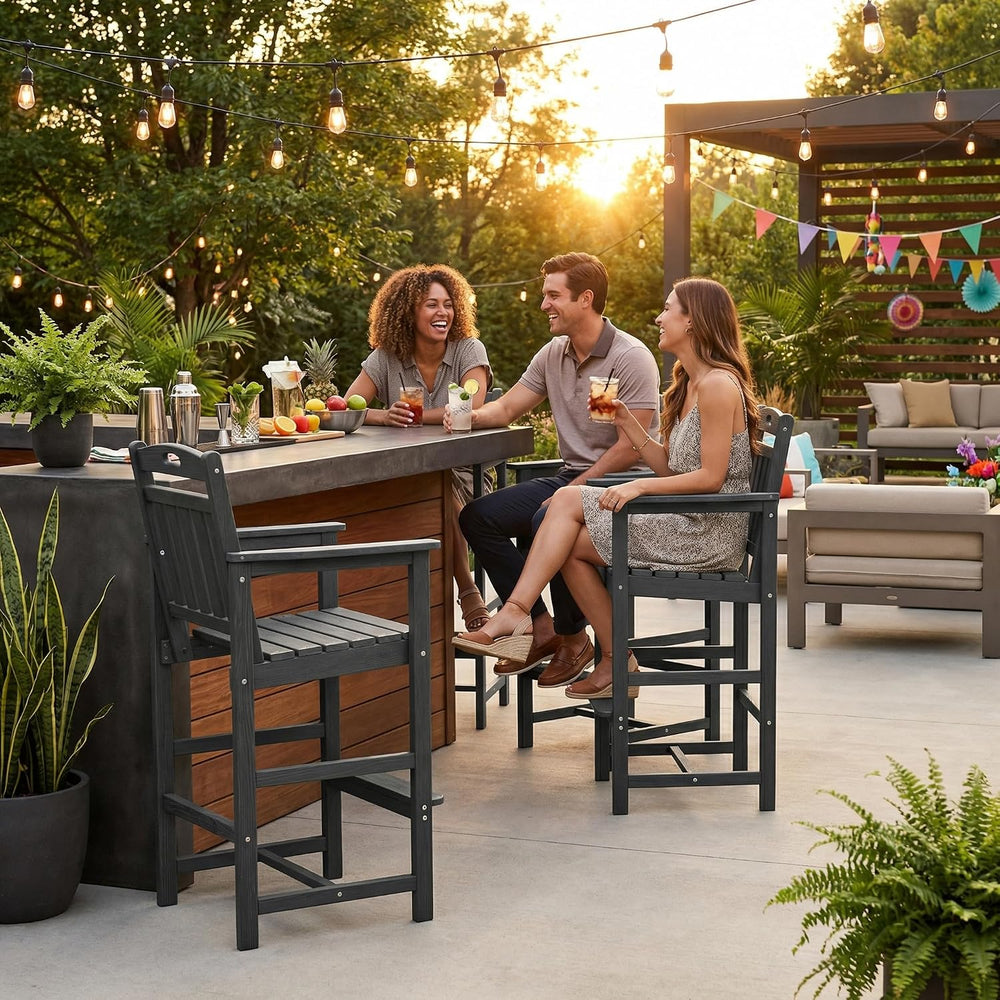 Ciokea Bar Height Adirondack Chair, 380lbs Heavy Duty Tall Bar Chair Patio St...