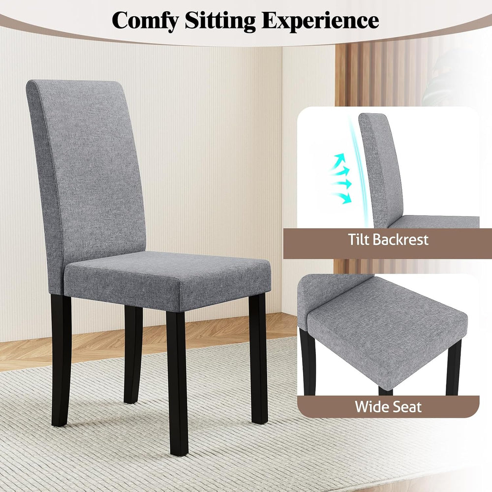 GOFLAME Upholstered Dining Chairs Set of 2, Fabric Kitchen Chairs with Padded...