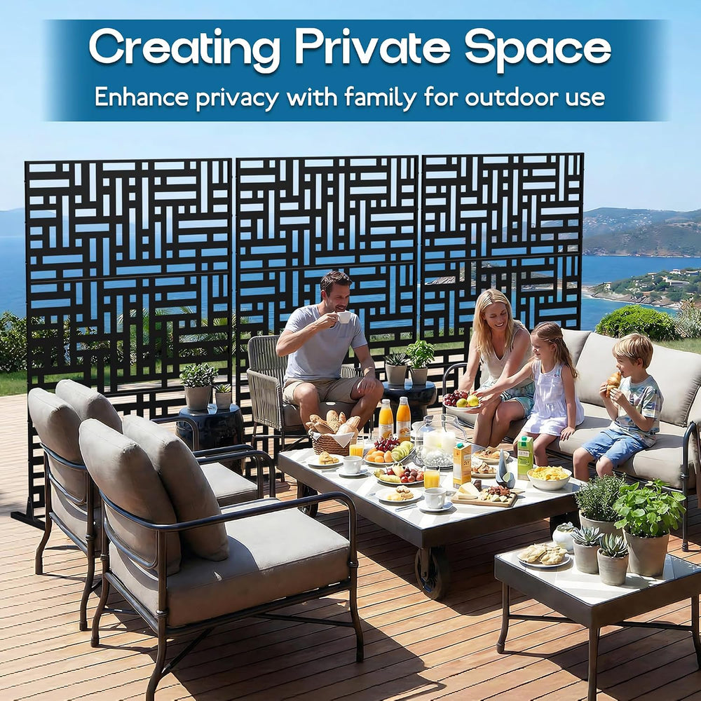MTART Metal Privacy Screen 72" H x 47.2" Decorative Outdoor Privacy...