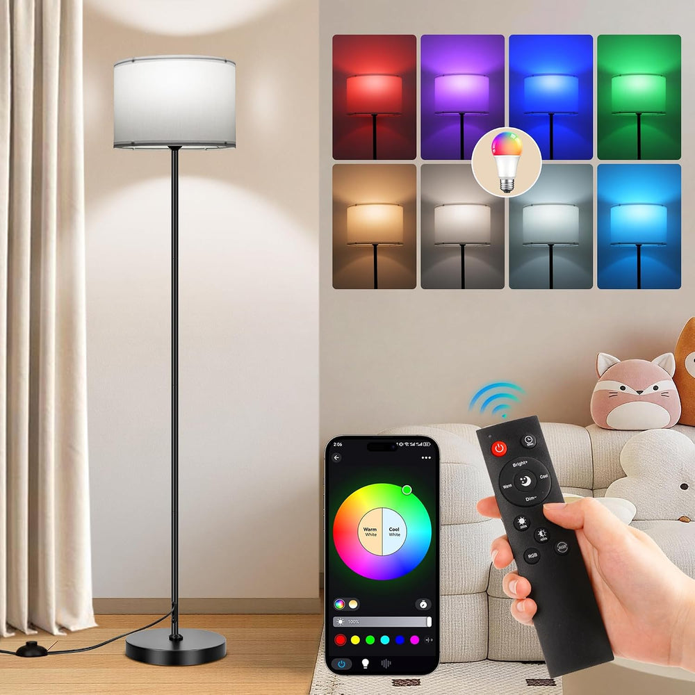 FRIDEKO HOME Floor Lamp for Living Room - Bedroom Standing Tall Lamps with Re...