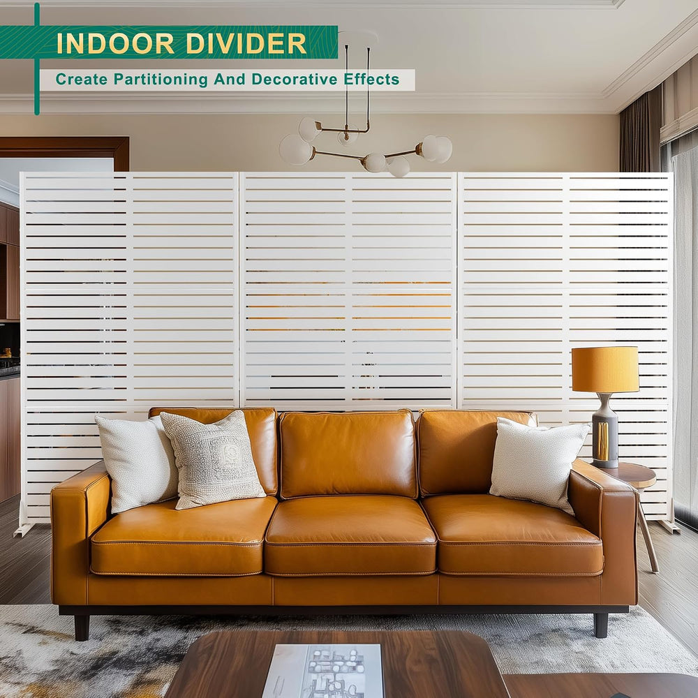 72" H×47" W Metal Outdoor Privacy Screen Freestanding, Panels for P...