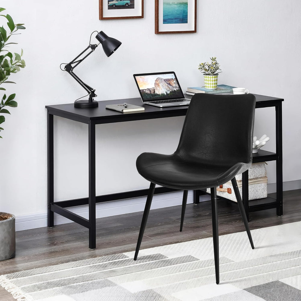 CangLong Modern Dining Chairs Set of 2, Faux Leather Upholstered Armless Acce...