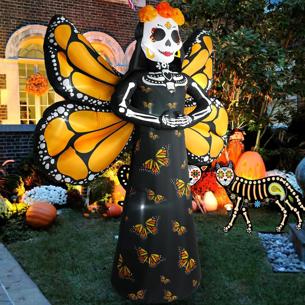 Dia de Los Muertos Decoration, 6 FT Halloween Inflatables Décor Day of The De...