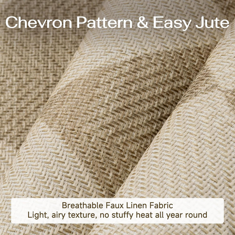 HUGEAR 5x8 Beige Brown Checkered Linen Look Indoor Outdoor Rug for Patio