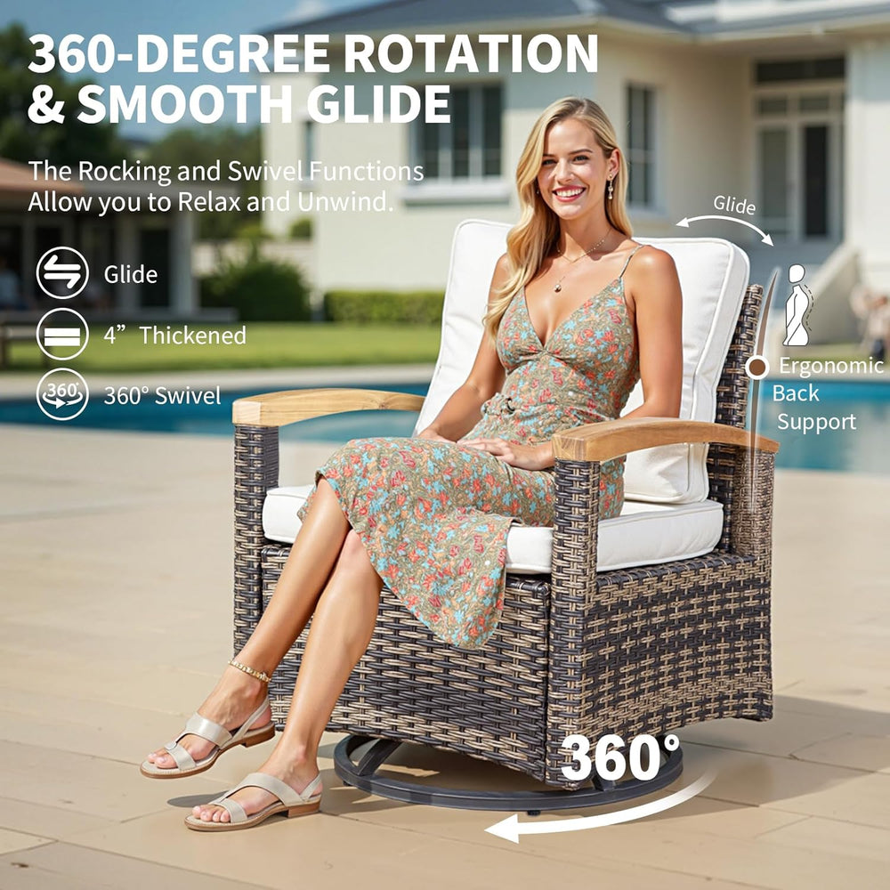 MEISSALIVVE 7 Pieces Patio Furniture Sets, PE Wicker Outdoor Conversation Set...