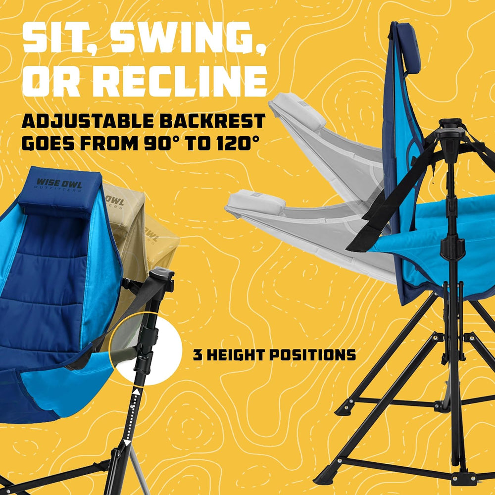 Wise Owl Outfitters Hammock Camping Chair for Adults, Adjustable, Blue