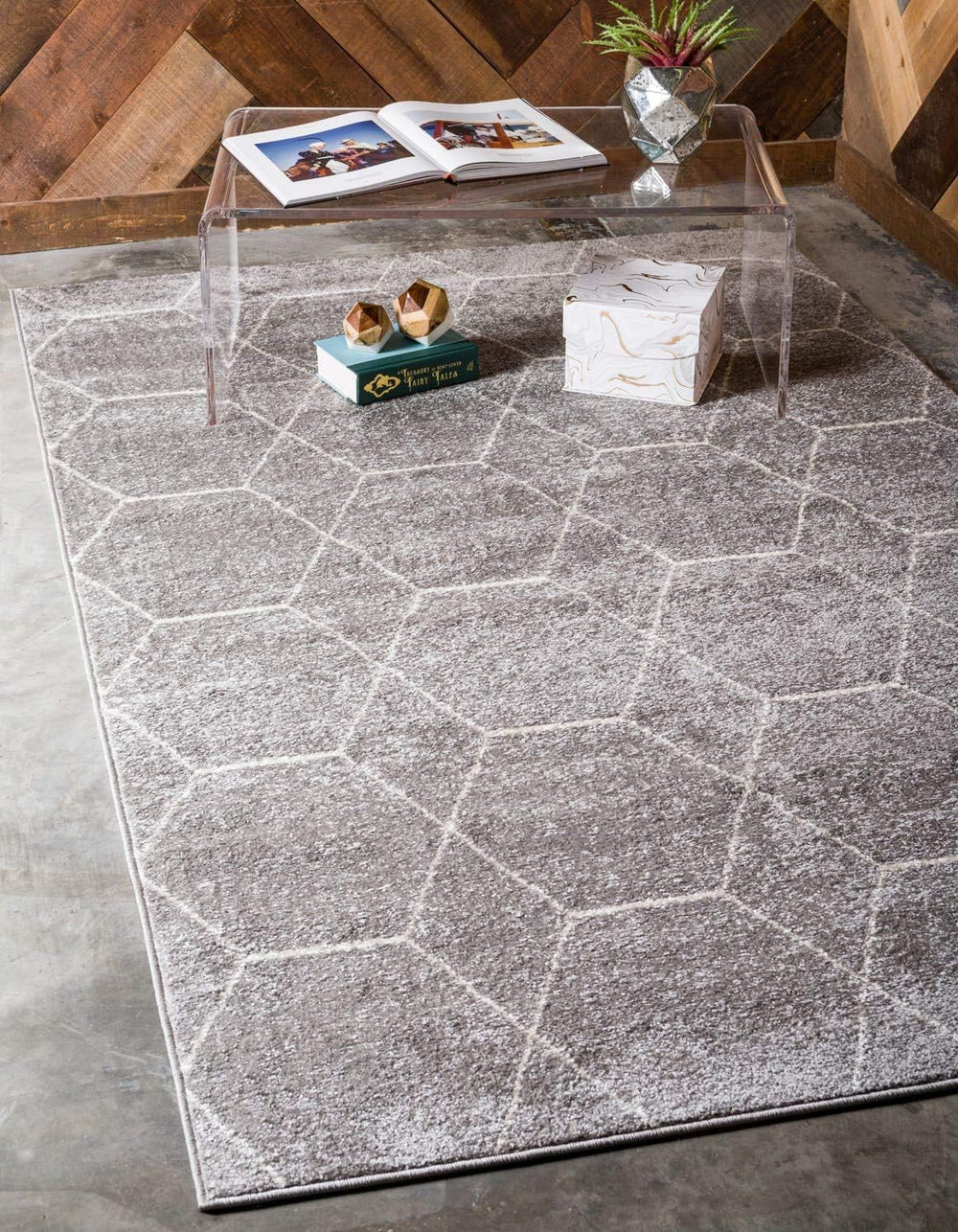 Unique Loom Trellis Frieze Collection Area Rug - Geometric (4' 1" x ...