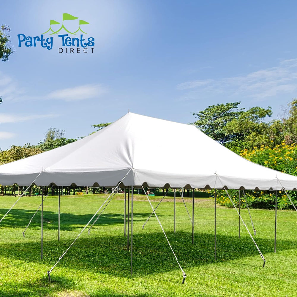 Party Tents Direct 20' x 30' Standard Canopy Pole Tent, White Top