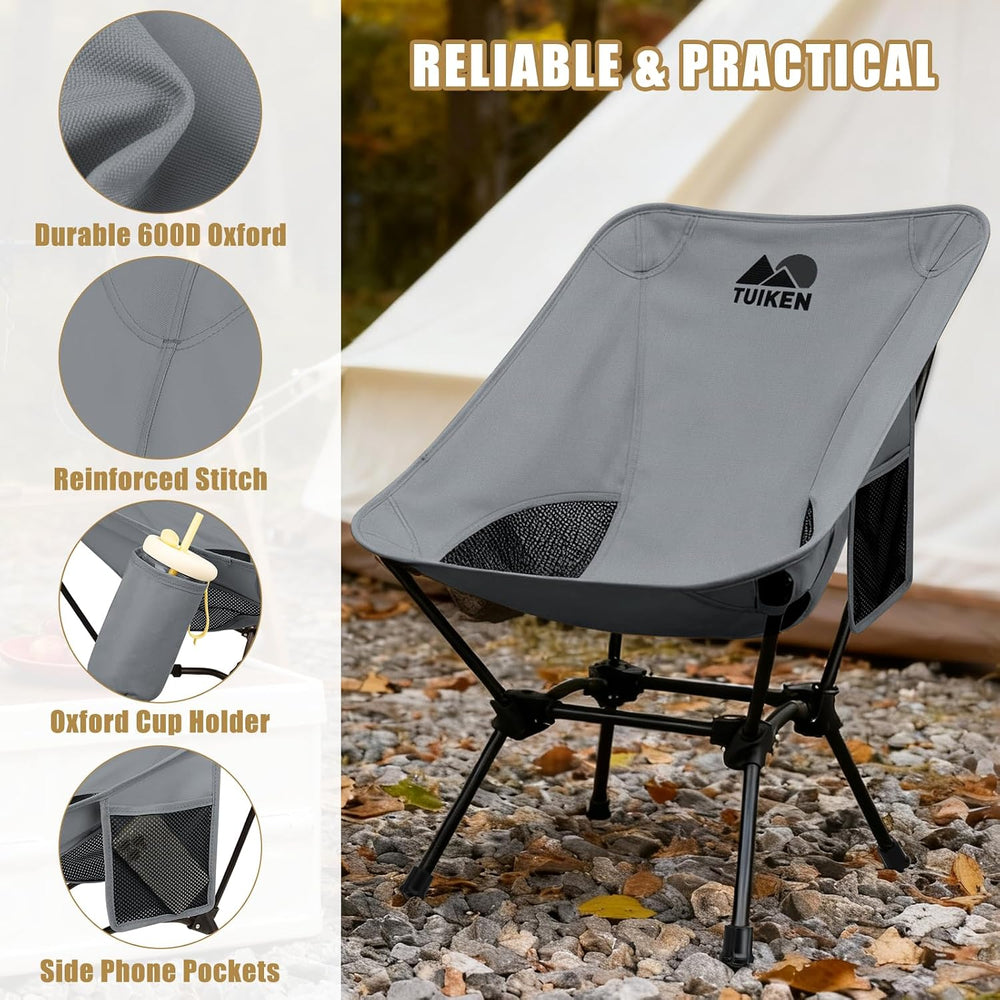 Ultralight Camping Chair Backpacking Chair, Portable Camp Chair with Cup Hold...