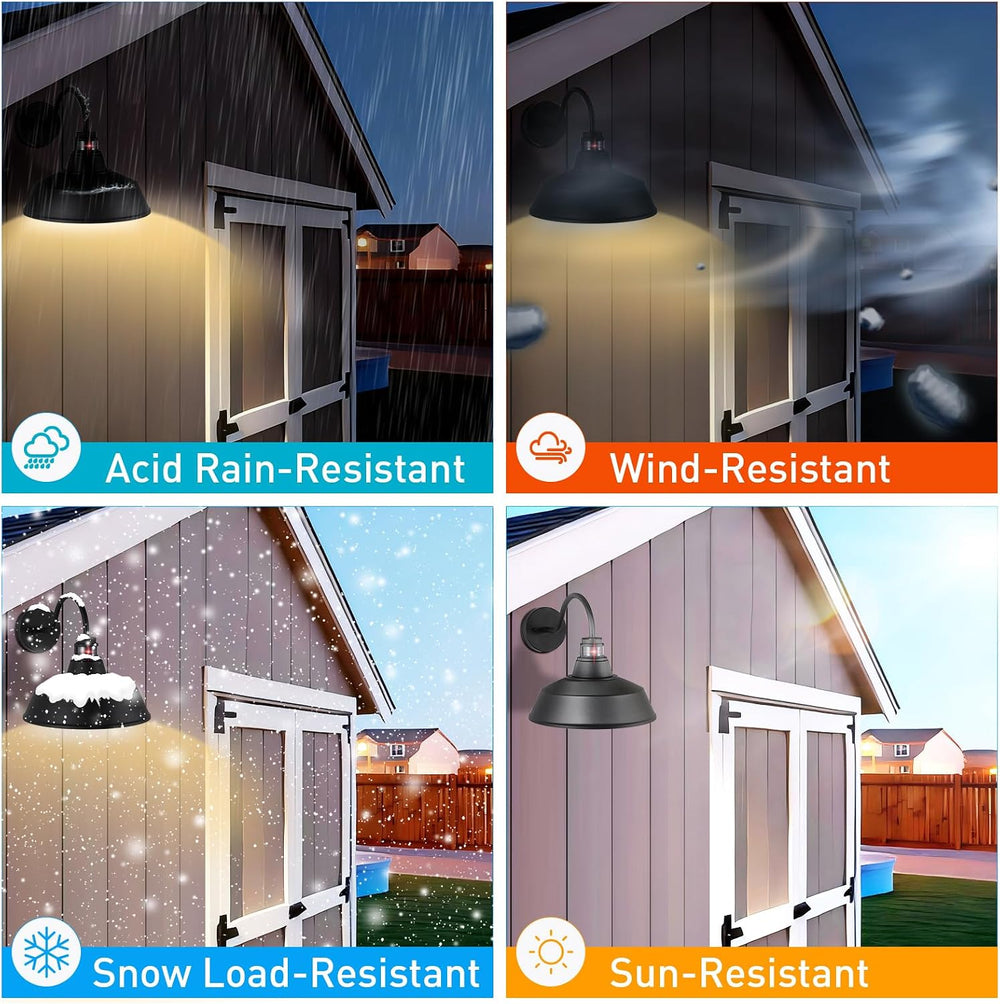 12.4'' Motion Sensor Outdoor Barn Lights, Dusk to Dawn Outdoor Lighti...