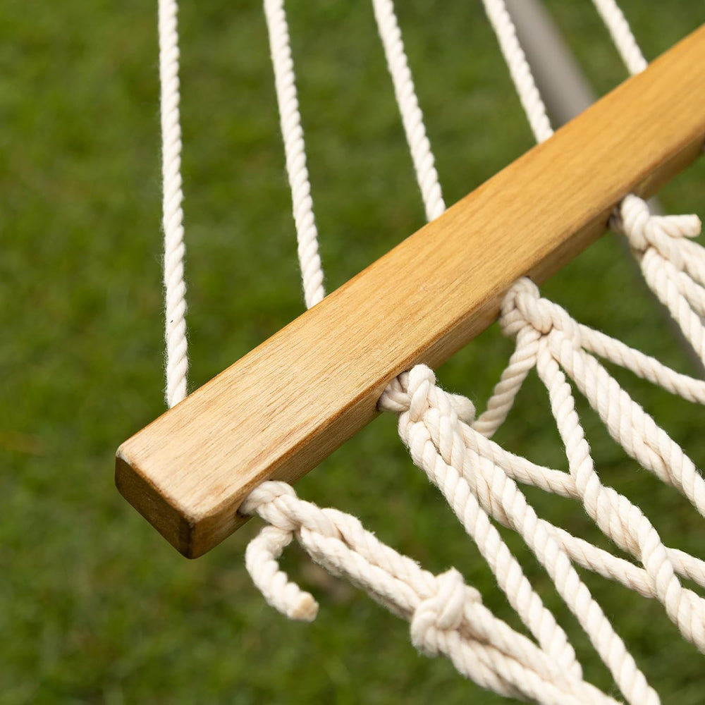 Castaway Living 13 ft. Double Traditional Hand Woven Cotton Rope Hammock – 2-...
