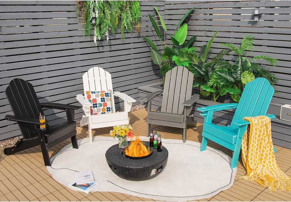 Giantex Adirondack Chair Outdoor Folding Chairs, HDPE Weather Resistant Patio...