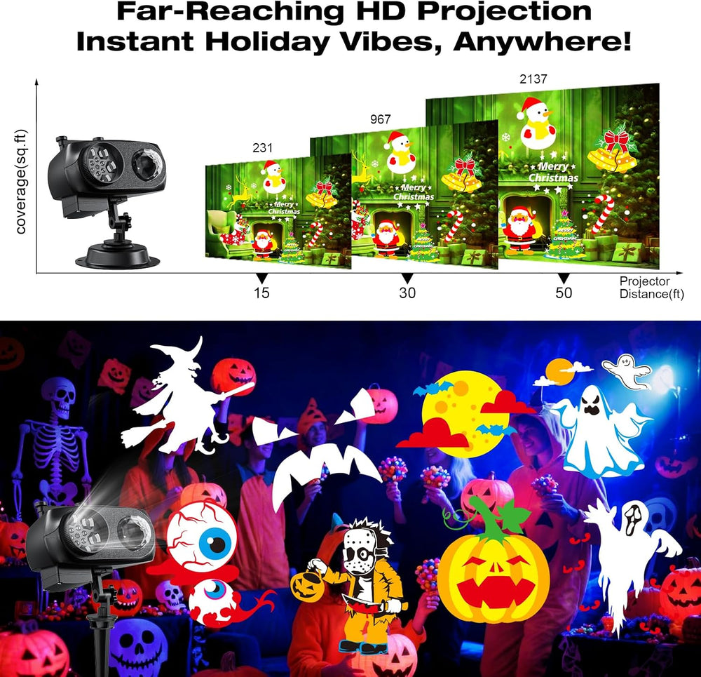 Halloween Christmas Projector Lights Outdoor Holiday Decor Lights