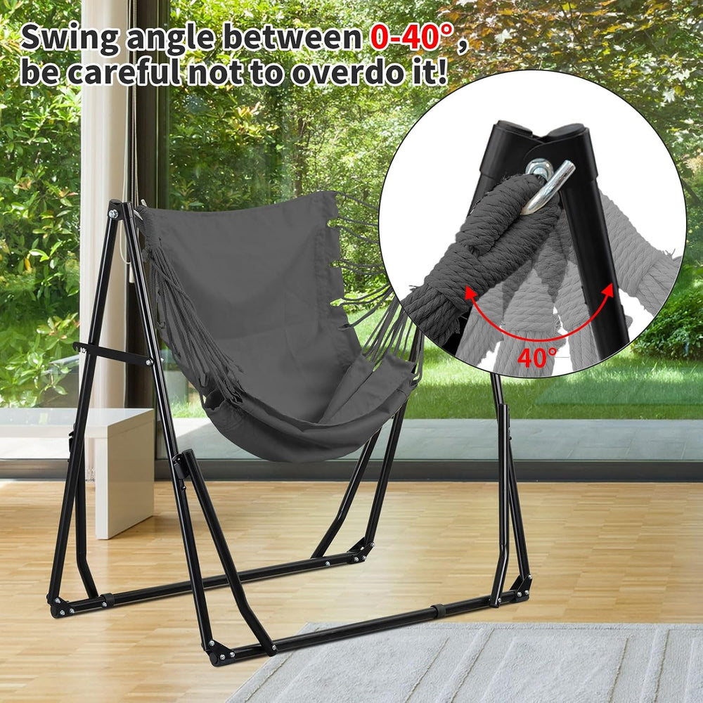 2 in 1 Hammock with Stand, Outdoor Hammock Swing Chair with Portable Heavy Du...
