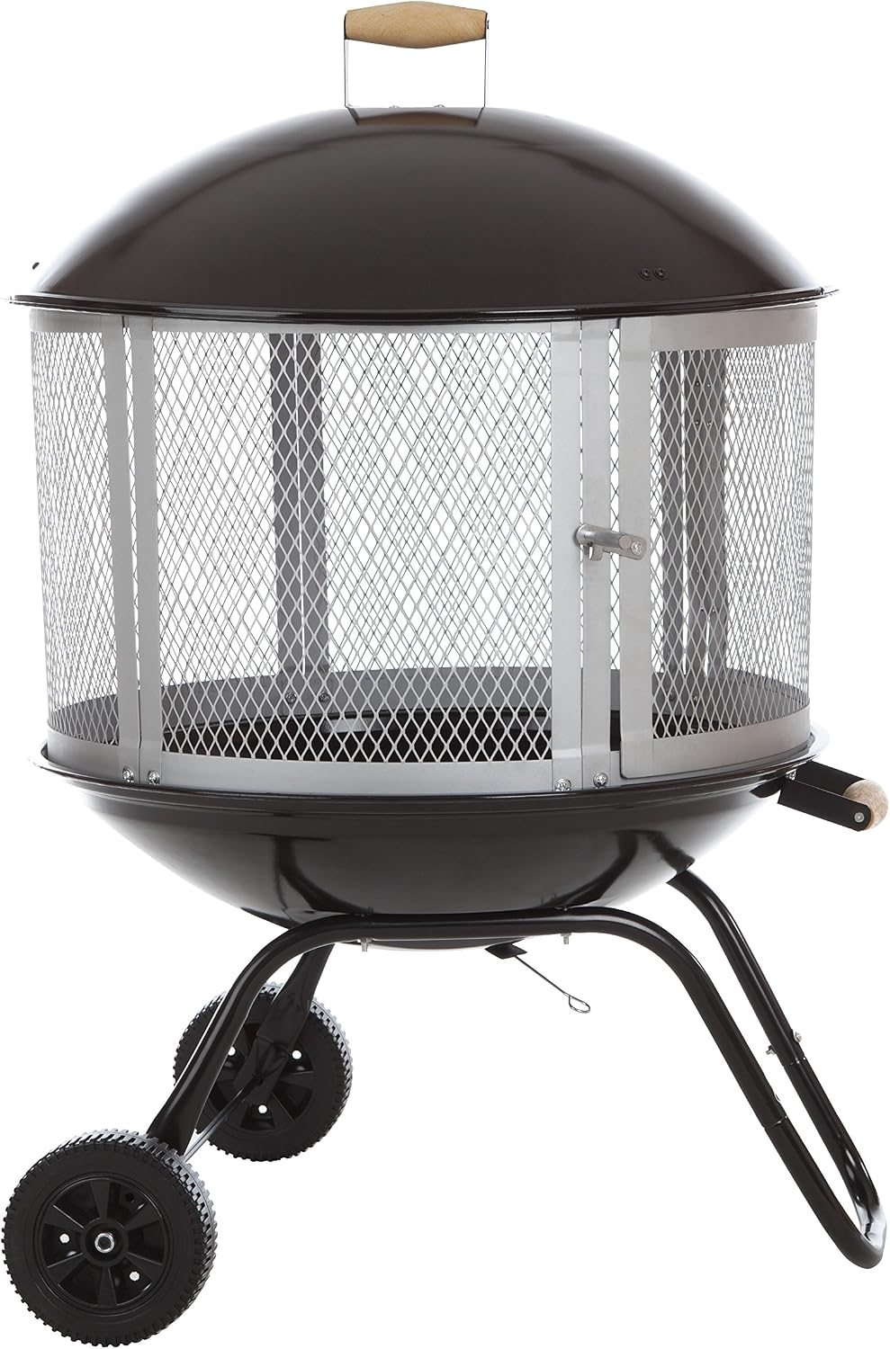 Fire Sense 01471 Fire Pit Bessemer Rolling Patio Fireplace Wooden Bonfire Por...