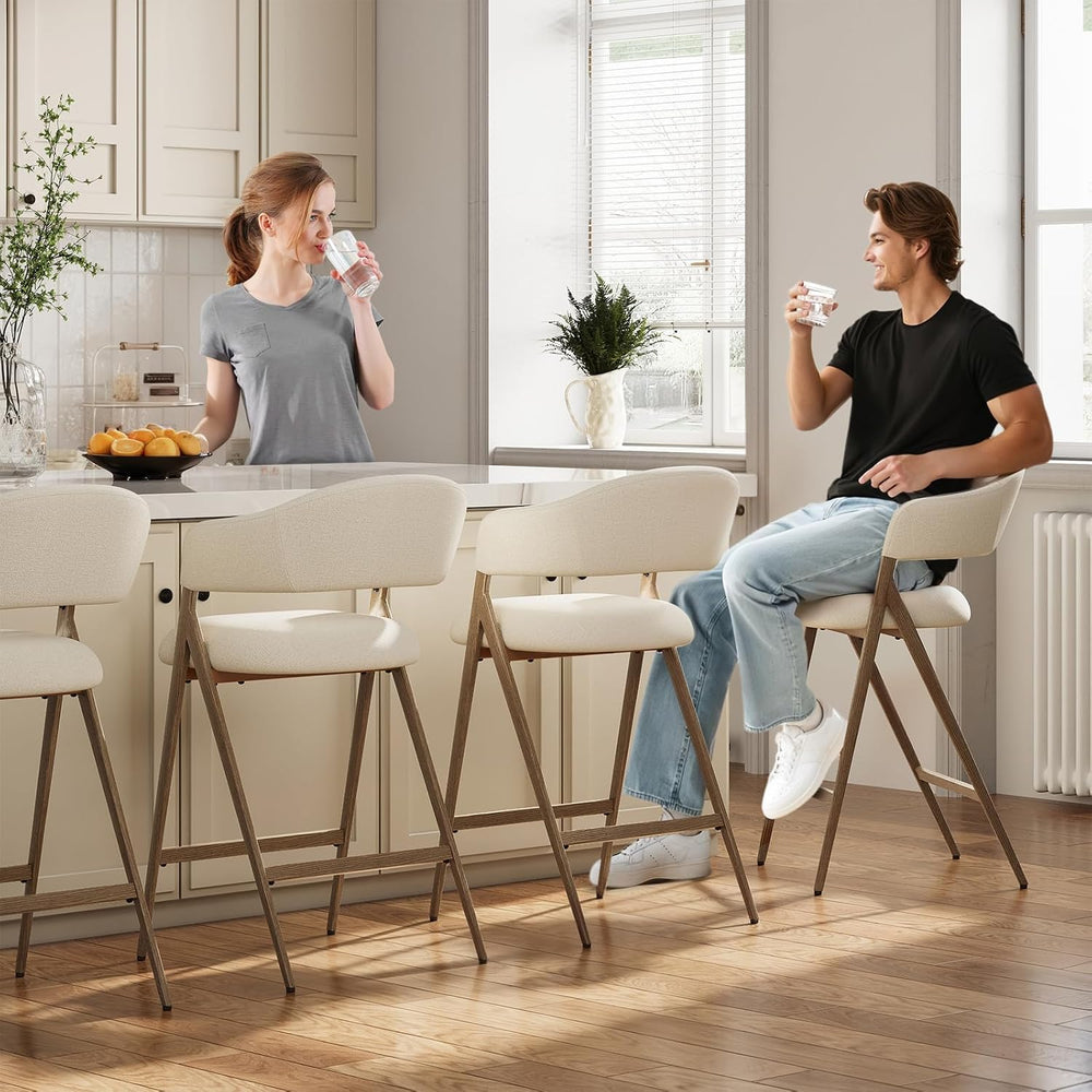 COLAMY Bar Stools Set of 2, 26" Counter Height Barstools with Backs, Mod...