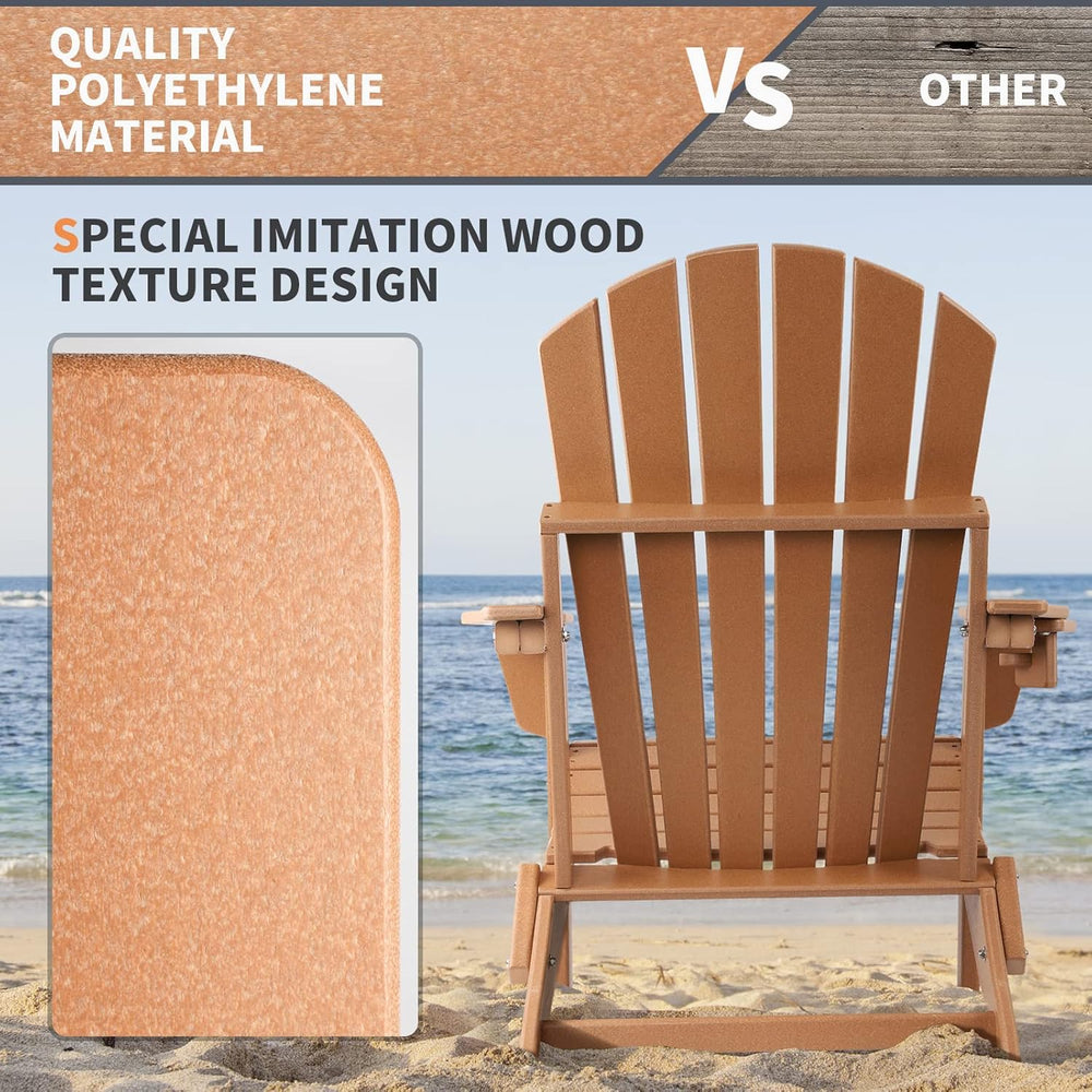 FUNBERRY Oversized Folding Adirondack Chair Set of 6, Fire Pit Chair 400LBS