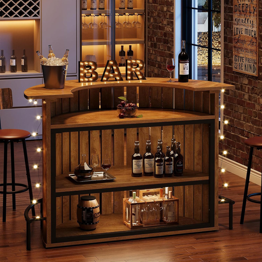 Tribesigns 4-Tier Bar Table, 47.24" Mini Home Bar Table with Footrest, A...
