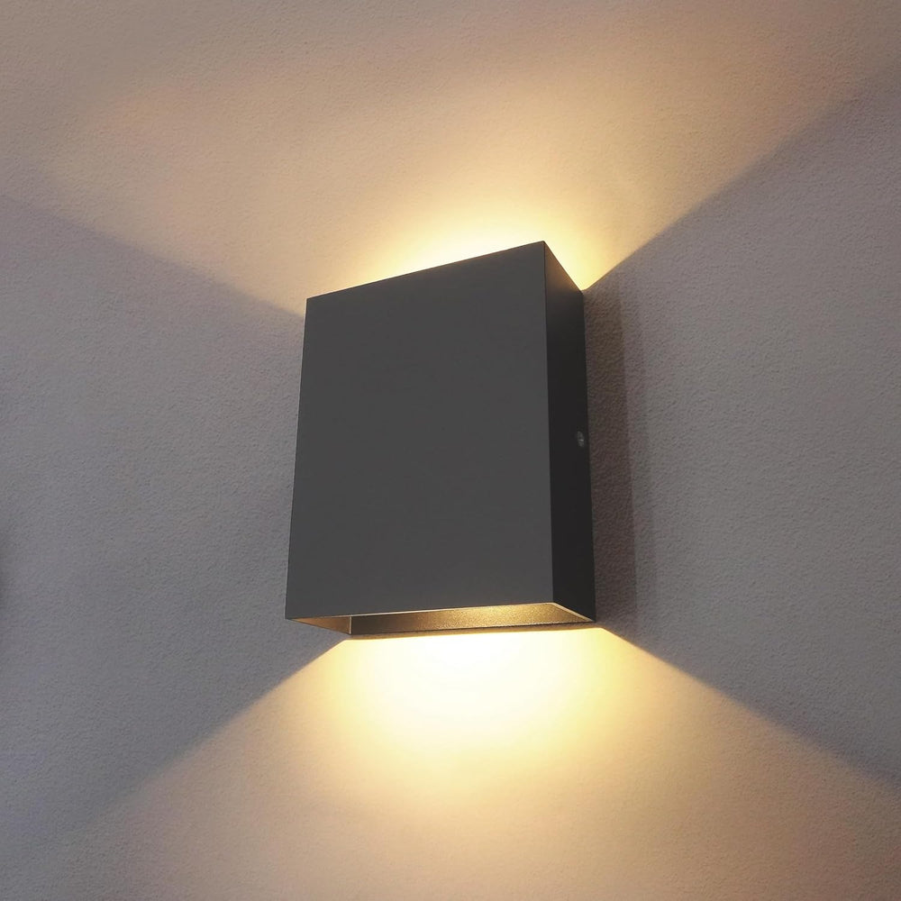 KICAAO LED Wall Sconces Set of Two, 12W Wall Light, Black Warm Light 3000K