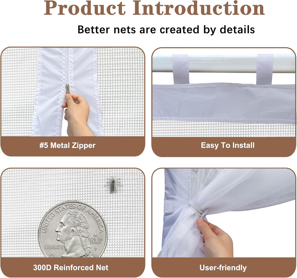 SCOCANOPY Replacement Mesh sidewall for Most 10x10 Canopy Or Gazebo,(White)