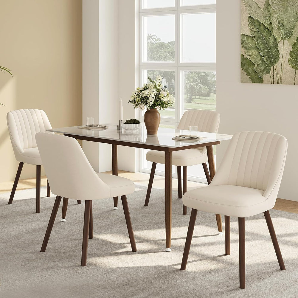 MALOL Upholstered Dining Chairs Set of 4, Modern Fabric Kitchen Chairs with B...