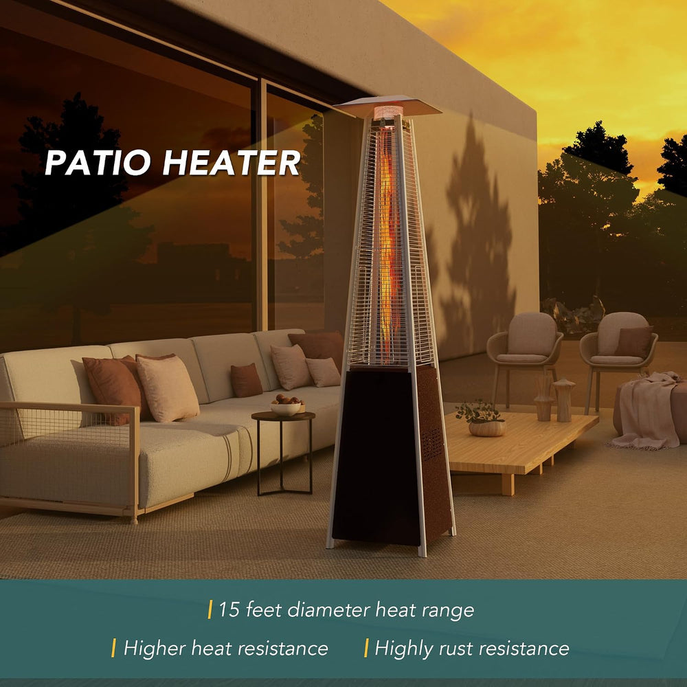 Pamapic 89" Pyramid Patio Heater Outdoor, Propane Flame Tower with Quart...