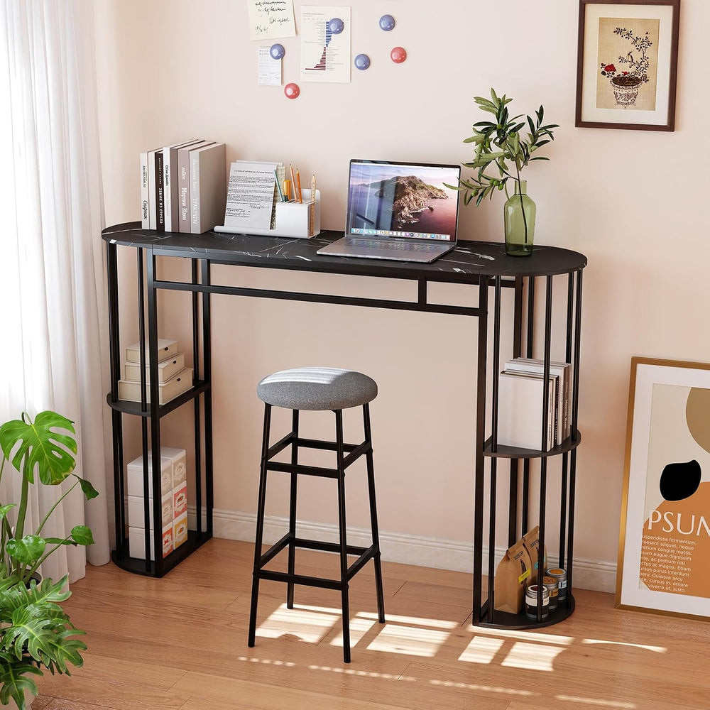 COSTWAY Bar Table, 60-Inch Long Pub Rectangular High Top Pub Table