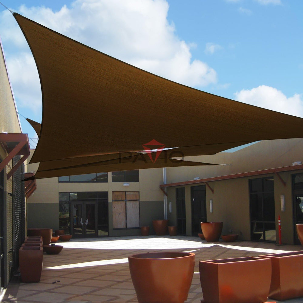 Patio Paradise 24' x 24' x 24' Brown Sun Shade Sail Super Ring Tr...