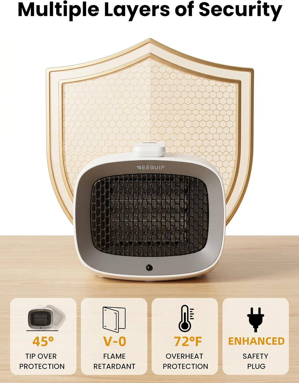 Small Space Heater with Magnetic Remote for Indoor Use