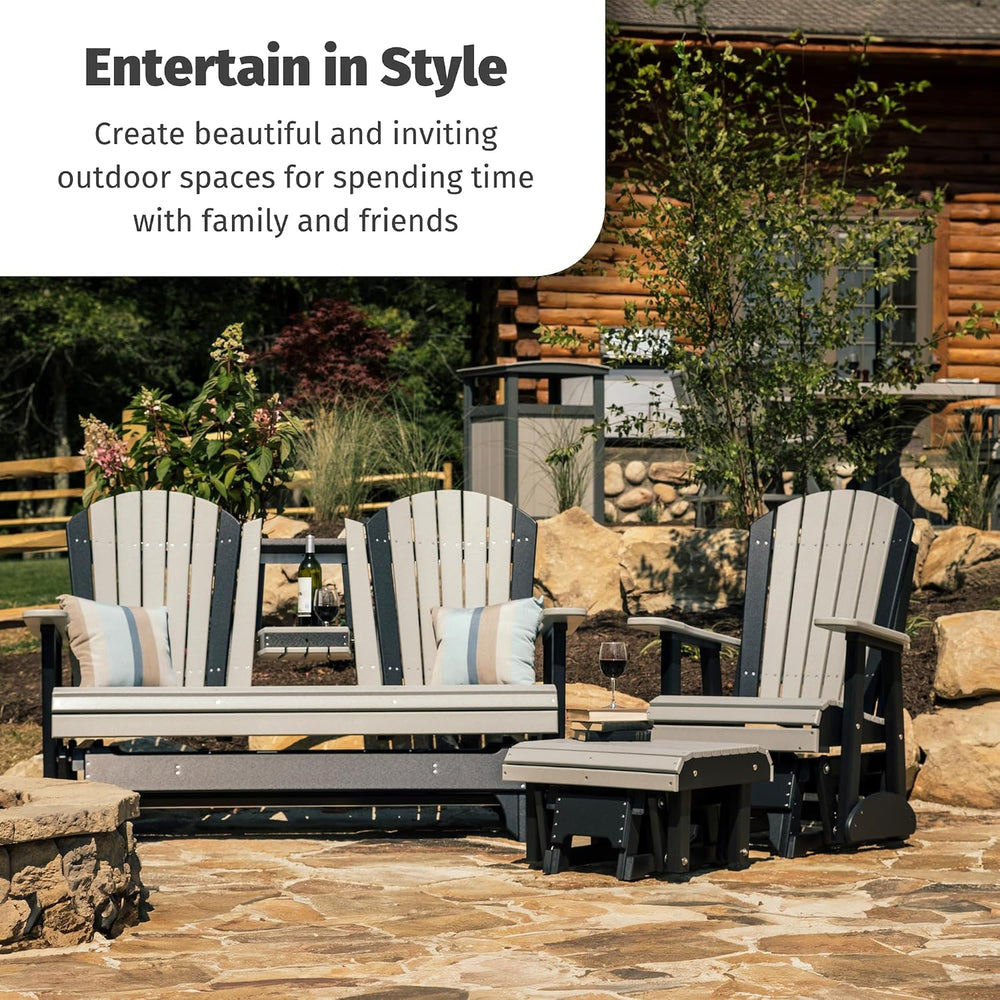 LuxCraft 2' Adirondack Glider Chair, Outdoor Patio Rocking Glider, Glidin...