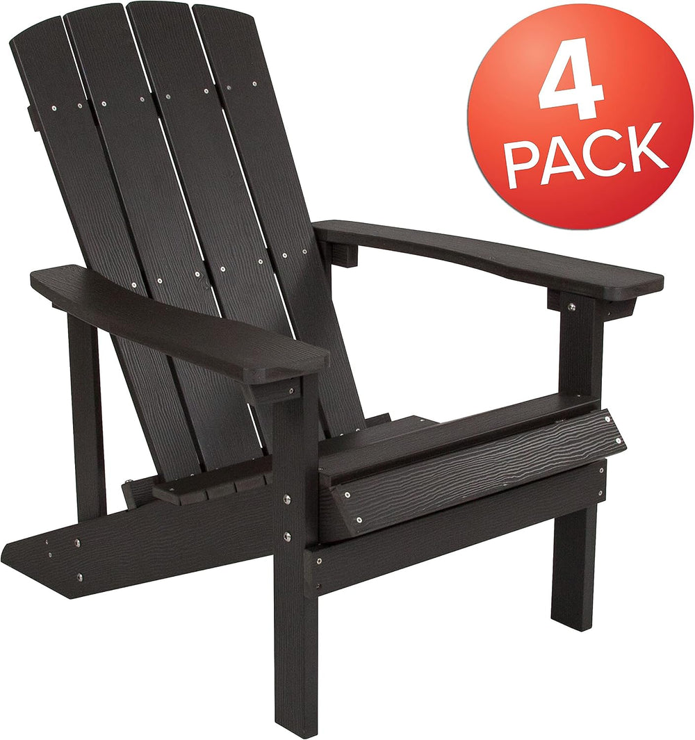 Flash Furniture Charlestown Indoor/Outdoor Faux Wood Adirondack Chairs, Weath...