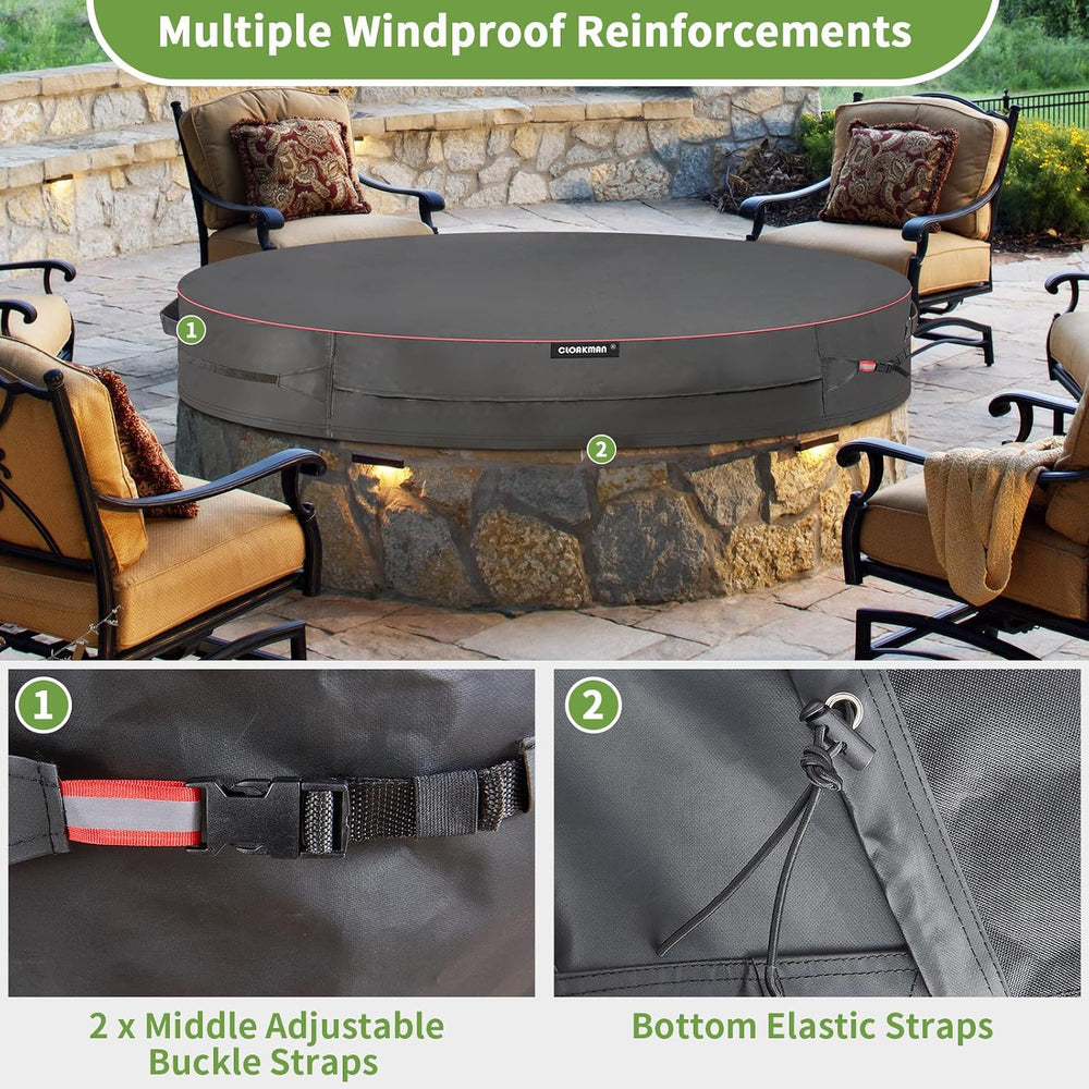 Premium Heavy-Duty Round 52-57 Inch for In Ground Fire Pit Cover