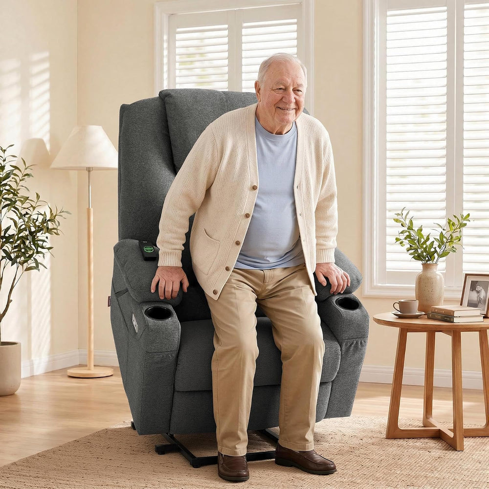 MCombo Power Lift Recliner Chair for Elderly R7510(Grey, Large-Wide)
