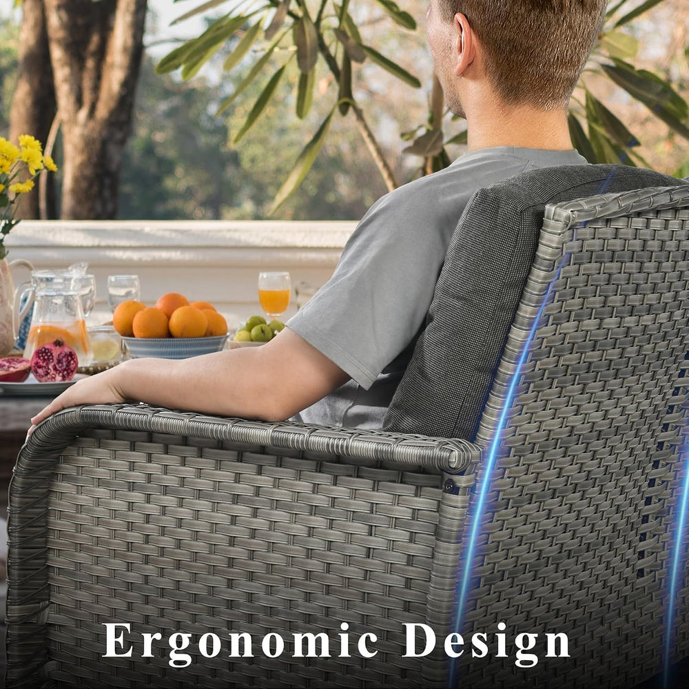 CAODOC 4-Piece Outdoor Patio Conversation Set, Backyard Furniture w/Loveseat,...