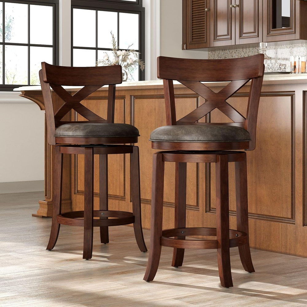 Sophia & William 26 Inch Swivel Bar Stools Set of 2, Counter Height Stools
