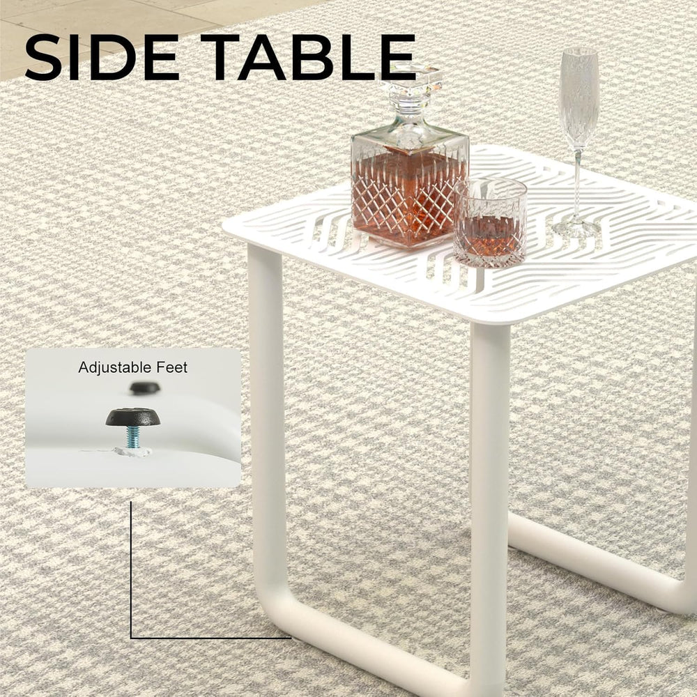 3-Piece Modern Aluminum Patio Sofa Set with Coffee Table, Deep Seating Conver...