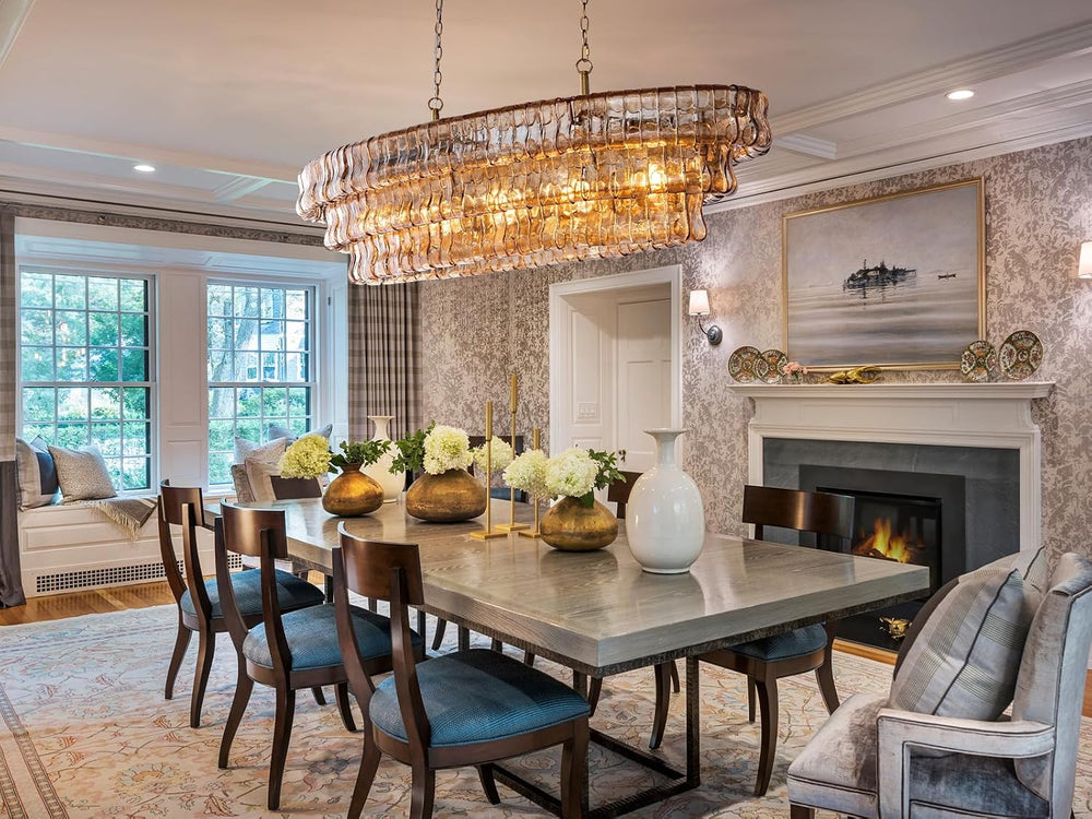 YIOSI Large Chandelier, 54" Gold Rectangular Drum Chandeliers for Dining...