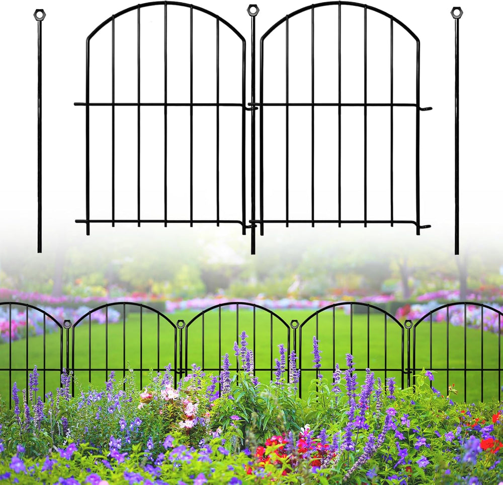Decorative Garden Fence 17in(H)x13in(W), 26 Pack Rustproof Metal No Dig Fence...
