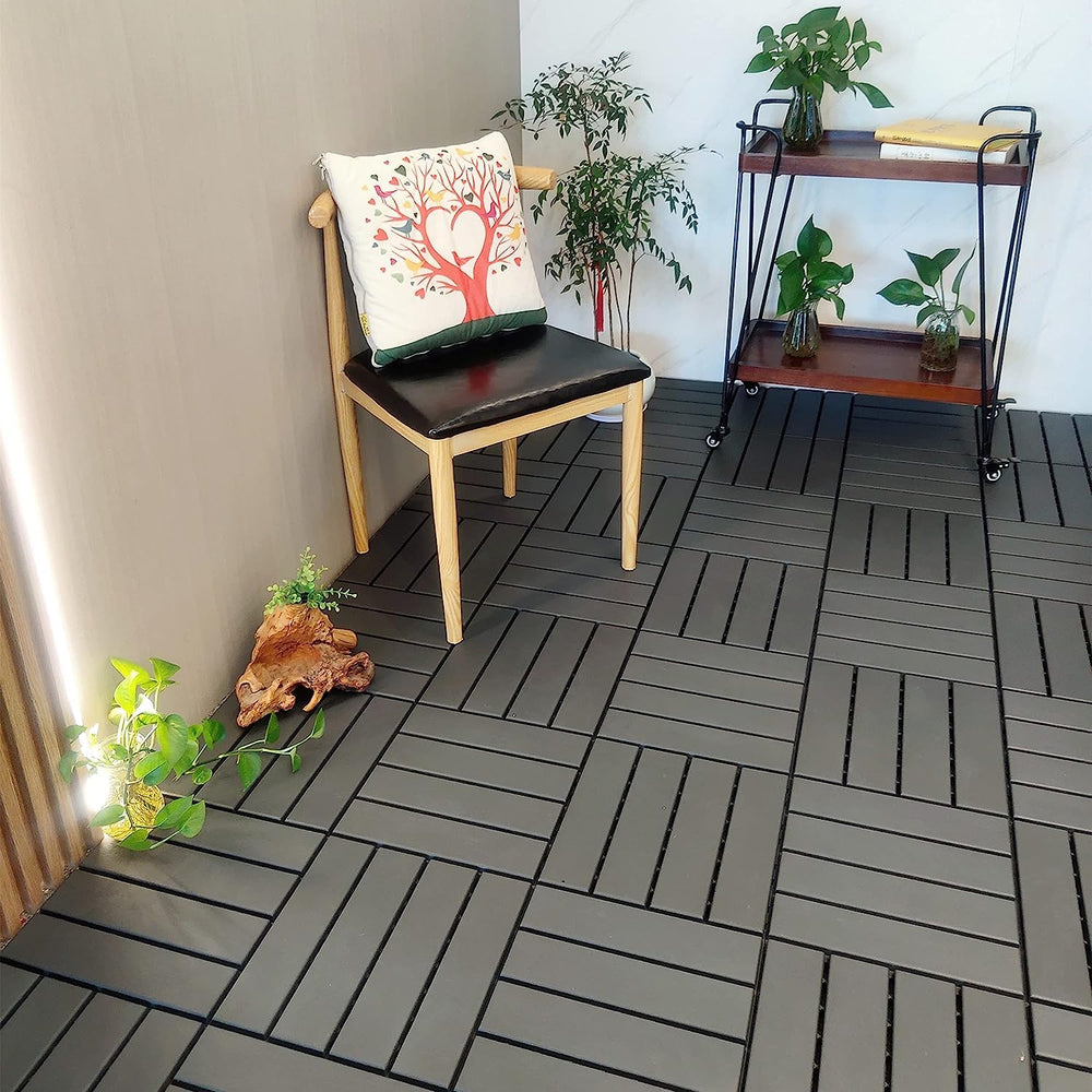 60 sq. ft Plastic Interlocking Deck Tiles,60 Pack Patio Deck Tiles,12"x1...