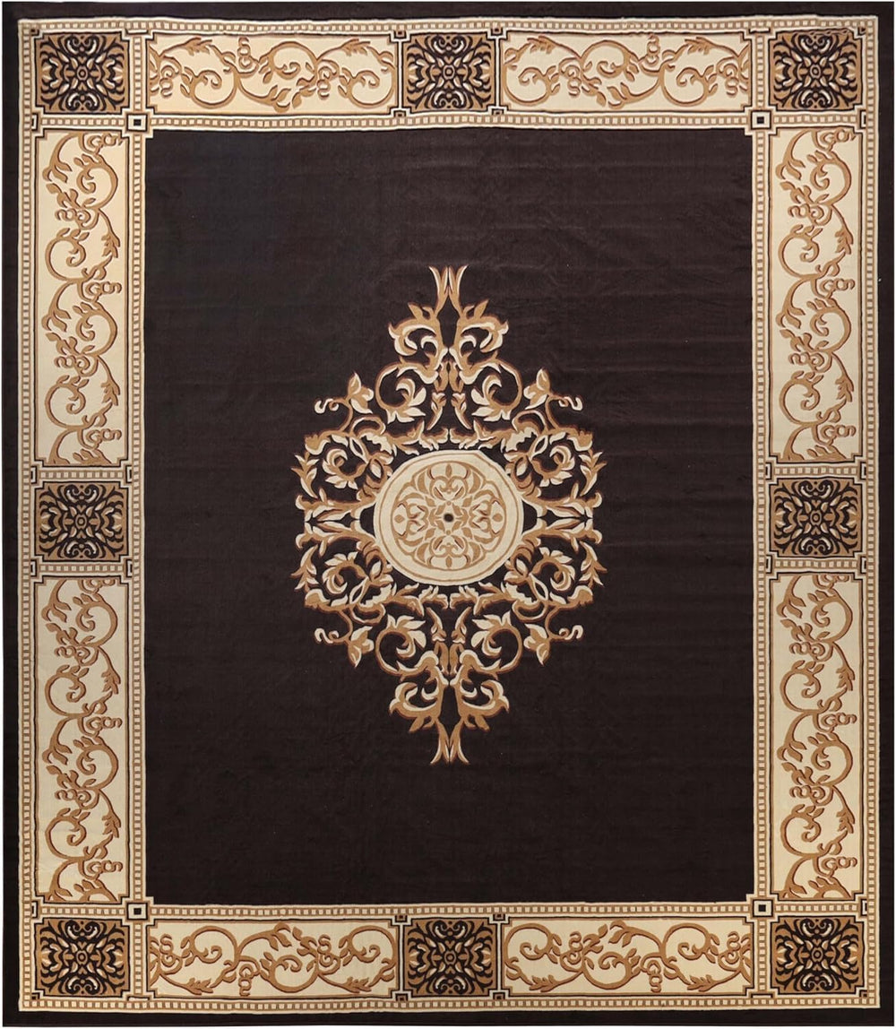 Superior Indoor Washable Area Rug, Non Slip, 12'x18', Coffee