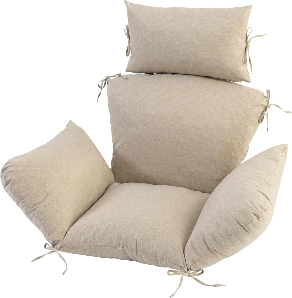 Egg Chair Cushion with 8 Securing Straps, Water-Repellent & Fade-Resistan...