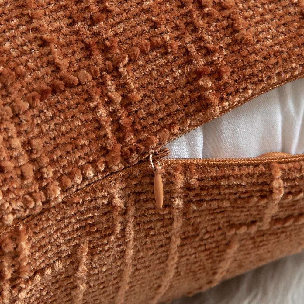 MANDIOO Pack of 2 Soft Chenille Textured Throw Pillow Covers Square Accent So...